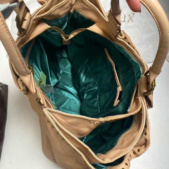 LF Deux Lux Tote Handbag Cream Nude Leather Spring ‘09 Blush Studded Large Bag - Picture 6 of 15